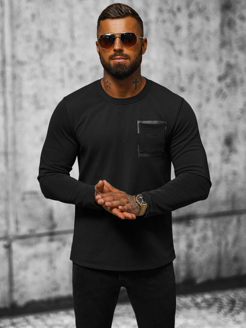 Толстовка чоловіча чорна OZONEE O/TB2200