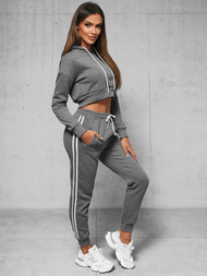 Komplet dresowy dwuczęściowy damski grafitowy OZONEE JS/8C67/5