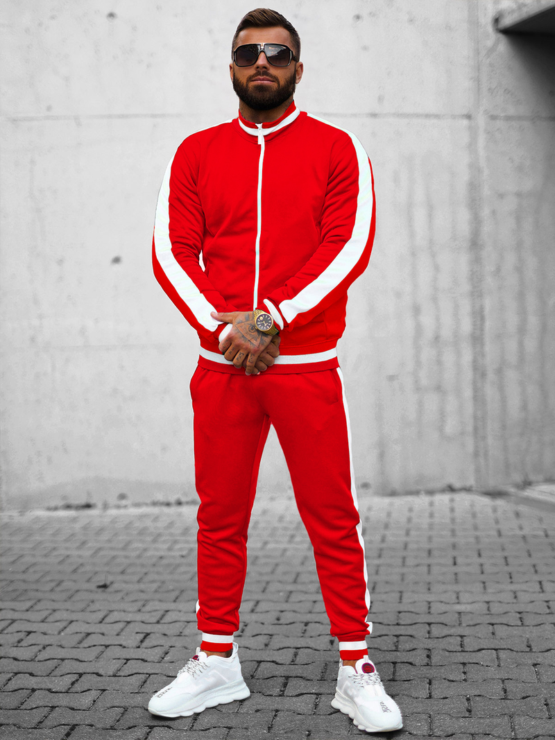 Komplet dresowy męski czerwony OZONEE JS/8C99/18Z