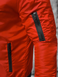 Kurtka męska bomberka czerwona OZONEE JS/AK95Z