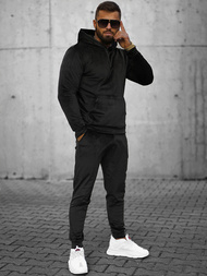 Komplet dresowy męski welurowy czarny OZONEE O/12139