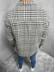 Koszula męska oversize w kratę czarno-biała OZONEE MACH/G821Z