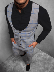 Чоловічий комплект - жилетка та штани чінос Сiро-Синiй OZONEE DJ/5598