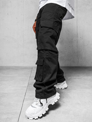 Spodnie męskie cargo wide leg czarne OZONEE O/G3041Z