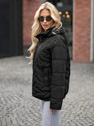 Kurtka zimowa damska pikowana czarna OZONEE JS/16M9300/392Z