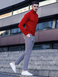 Sweter męski golf ciemno-czerwony OZONEE TMK/YY02/6