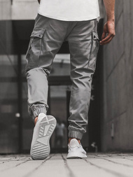 Spodnie męskie chino joggery szare OZONEE A/1005