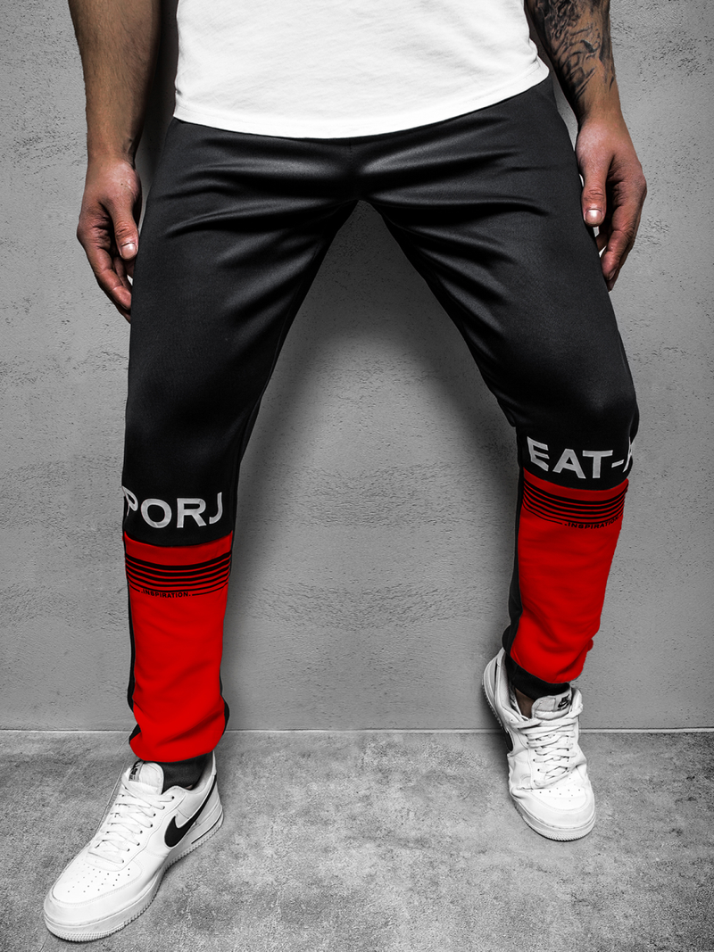 Штани спортивні чоловічі Чорно-Червонi OZONEE JS/AM122Z