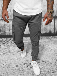 Spodnie męskie joggery szare OZONEE O/G3043