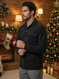 Класична сорочка чоловіча чорна OZONEE O/GOM23040Z