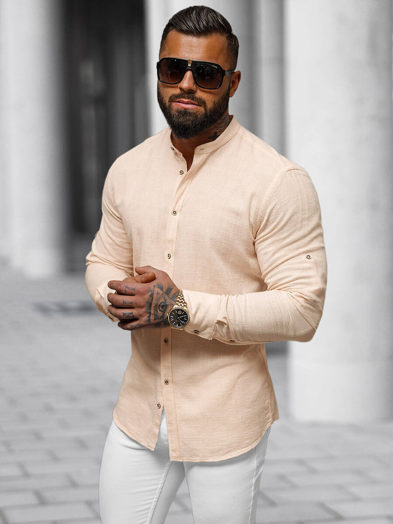 Koszula męska brzoskwiniowa OZONEE O/V85