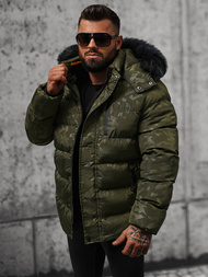 Kurtka zimowa męska pikowana zielona OZONEE JS/27M8109