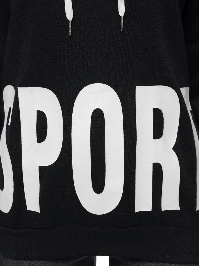 Bluza z kapturem damska czarna OZONEE JS/B26034