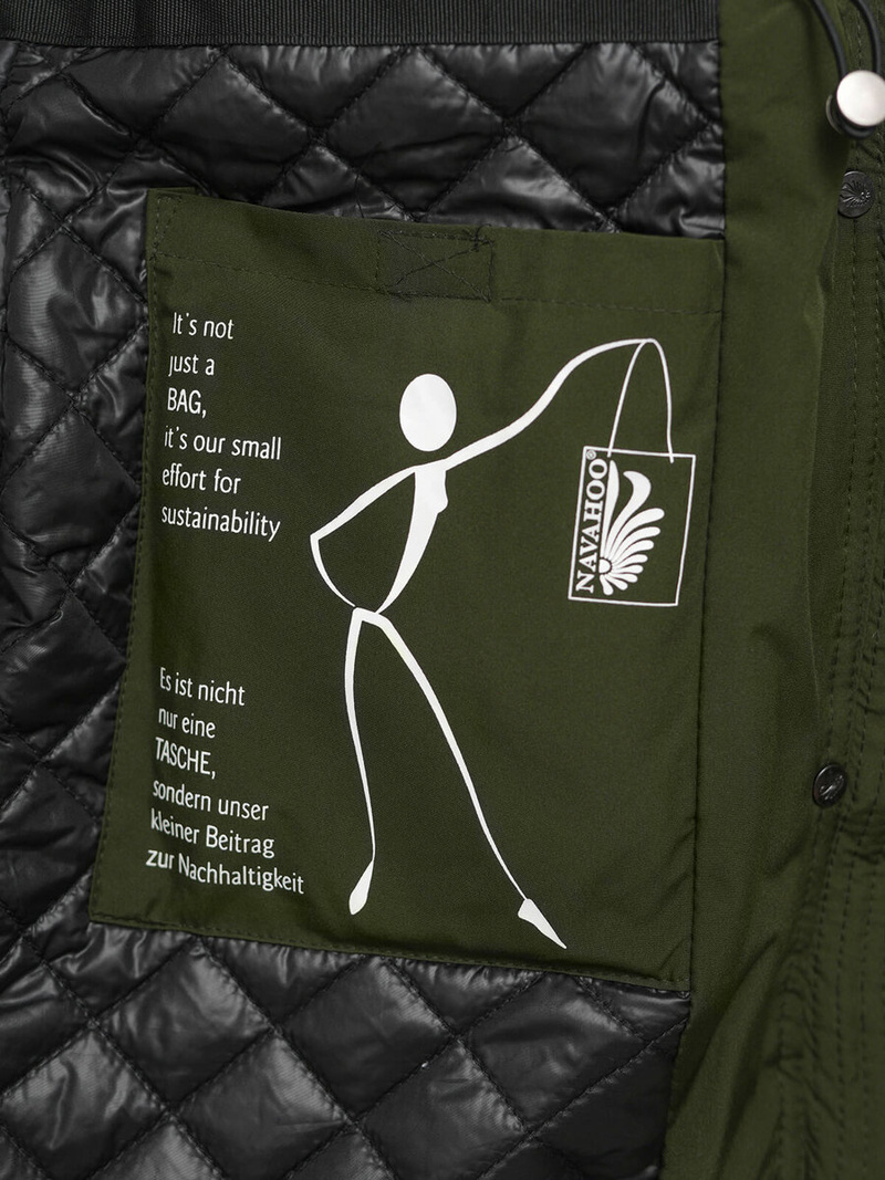 Kurtka zimowa damska długa pikowana khaki OZONEE O/W377Z