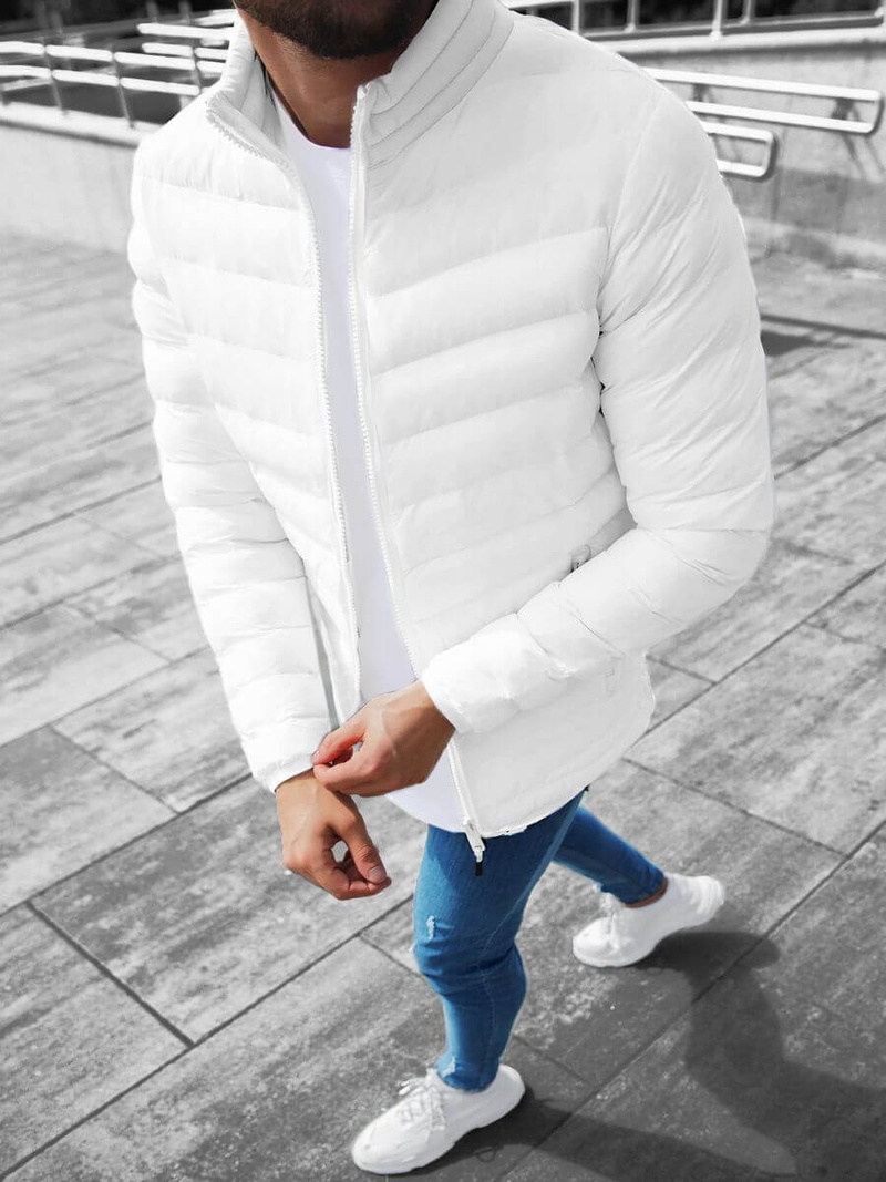 Kurtka męska przejściowa biała OZONEE JS/SM70/1