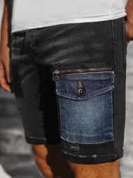 Spodenki jeansowe męskie czarne OZONEE G/1071