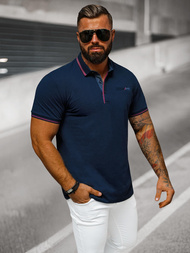 Koszulka męska polo granatowa OZONEE O/DA758