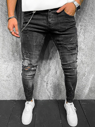 Spodnie jeansowe męskie czarne OZONEE O/B6379