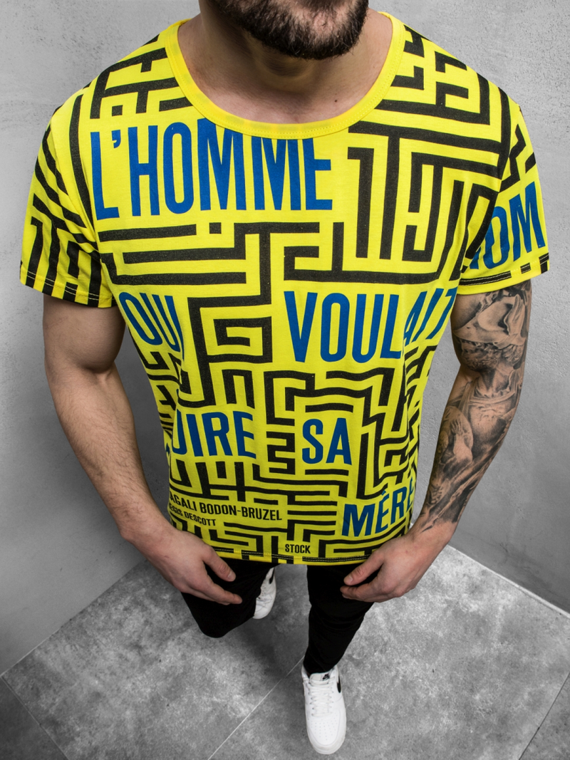 T-Shirt męski żółty OZONEE JS/KS2020Z