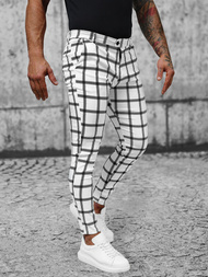 Spodnie męskie chino materiałowe białe OZONEE O/P4029