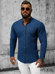 Класична сорочка чоловіча tемно-cиня OZONEE O/V26