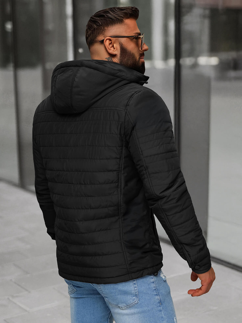 Kurtka męska pikowana czarna OZONEE JS/5M3276/392