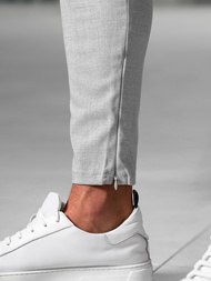 Spodnie męskie chino materiałowe szare OZONEE DJ/3300Z