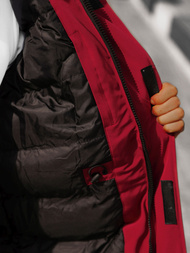 Kurtka zimowa męska parka z futerkiem bordowa OZONEE JB/JP1173/7Z