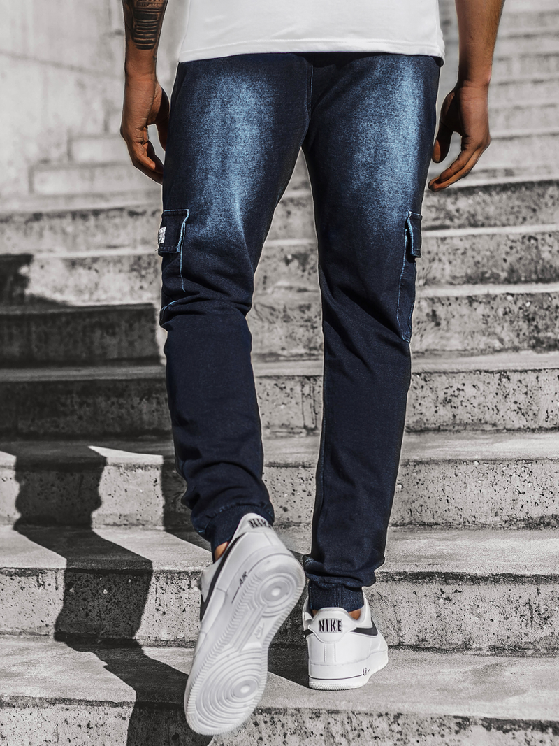 Штани чоловічі джоггери синьо-червоний OZONEE JS/KK1096