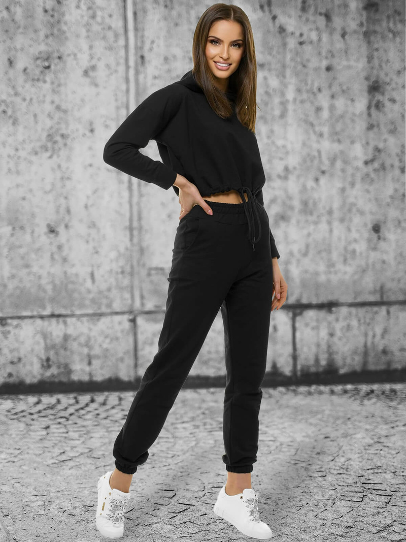 Komplet dresowy dwuczęściowy czarny OZONEE O/12108