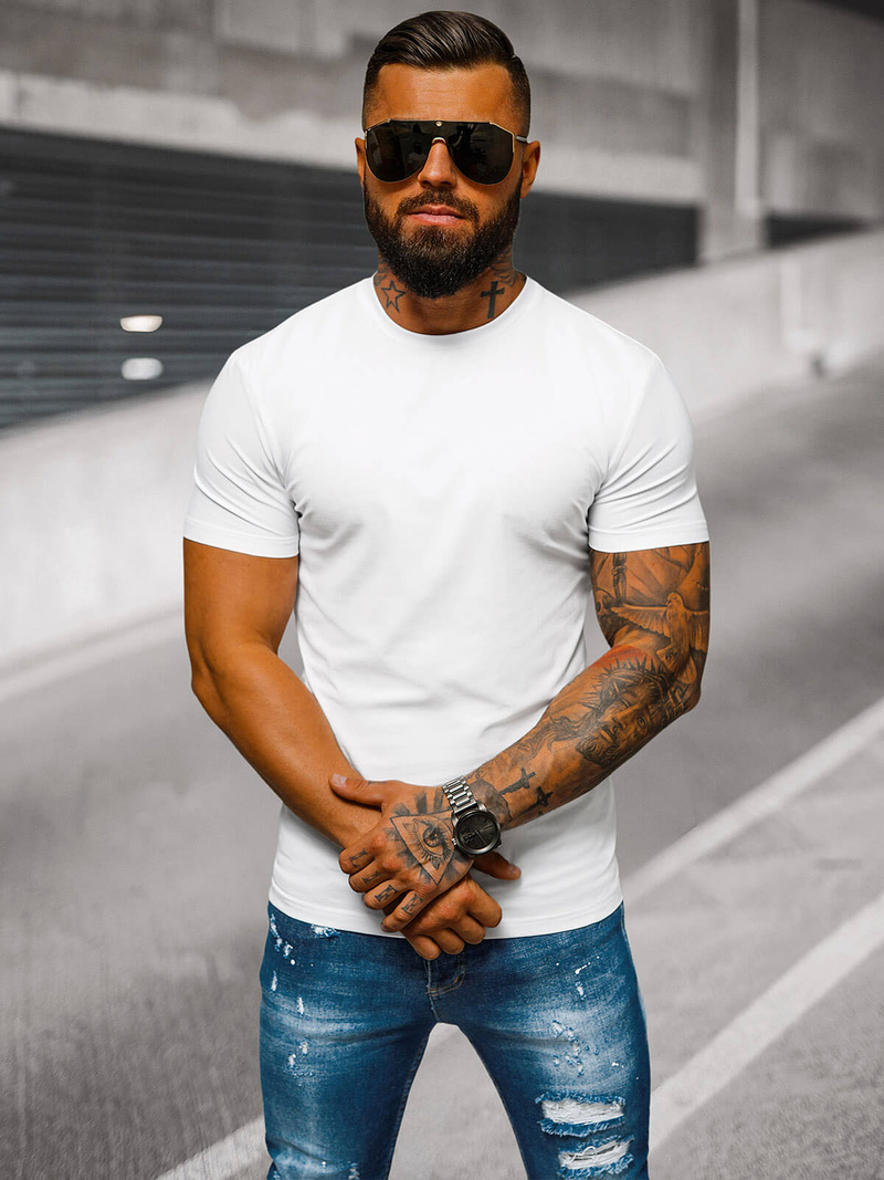 Футболка чоловіча Бiлий OZONEE NB/MT3001Z