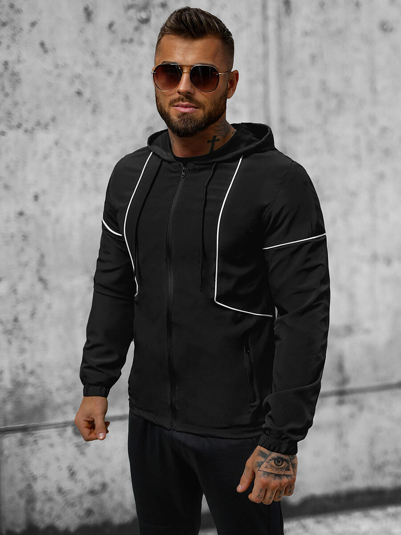 Kurtka przejściowa męska czarna OZONEE JS/M10300