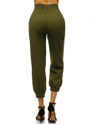 Spodnie damskie joggersy khaki OZONEE O/HM003