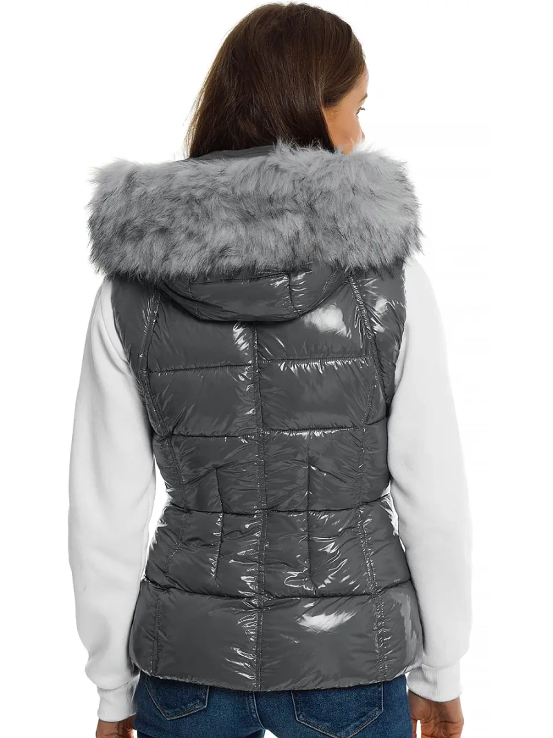 Стьобаний жіночий жилет сірий OZONEE O/DK027/24