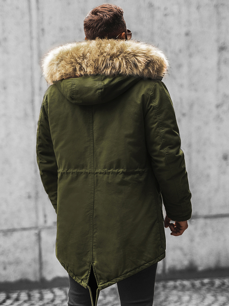 Kurtka zimowa męska z futerkiem zielona OZONEE O/5578
