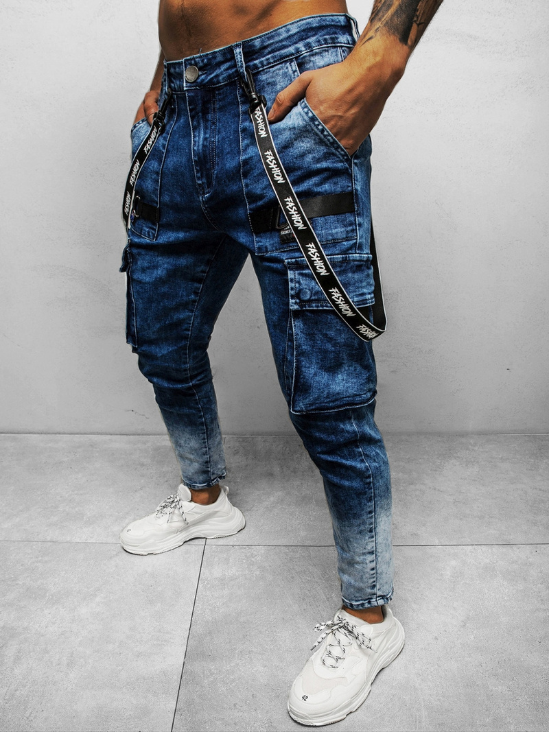 Spodnie jeansowe męskie niebieskie OZONEE DR/TF118