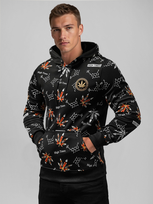 Bluza z kapturem męska czarna OZONEE O/B266