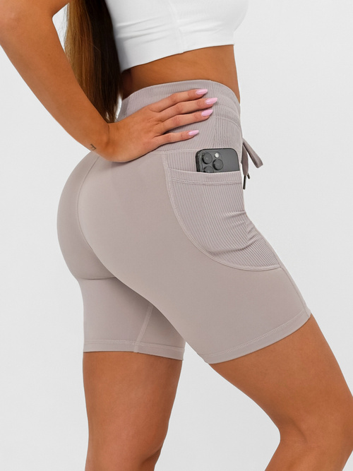 Legginsy krótkie damskie kolarki mokka OZONEE JS/XY24026S