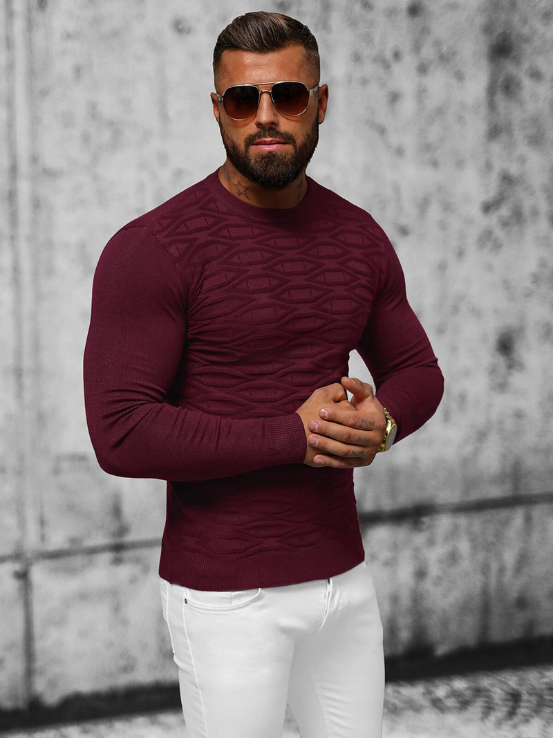 Светр чоловічій Бордовий OZONEE O/ZZ190137