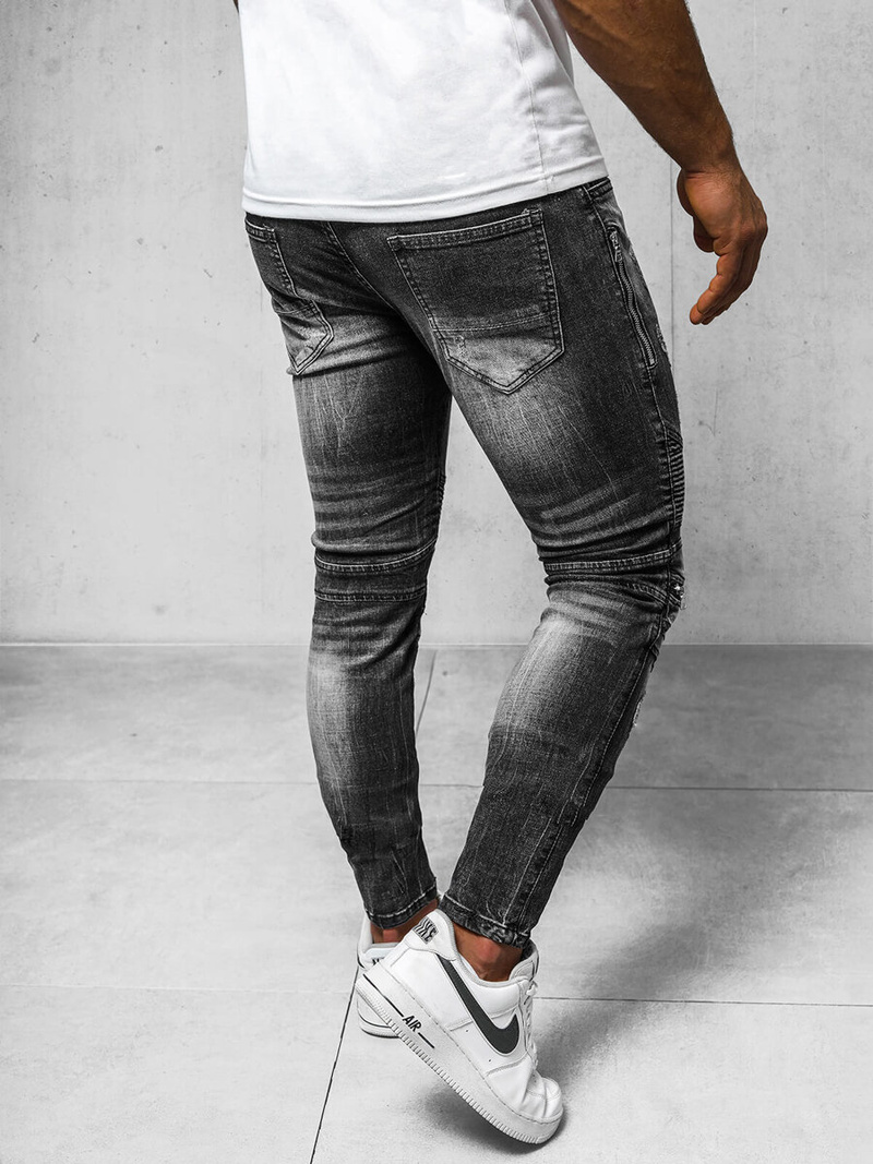 Spodnie jeansowe męskie czarne OZONEE NB/MP007NZ