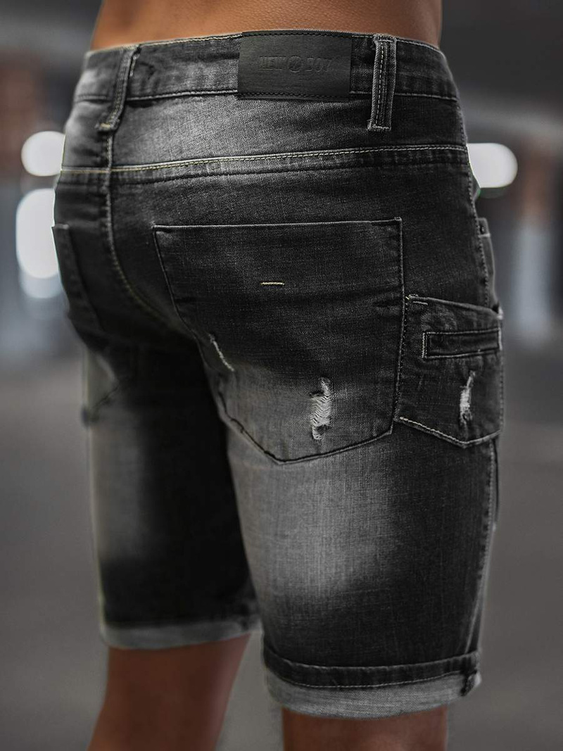 Чоловічі джинсові шорти чорні OZONEE NB/MP0040NZ