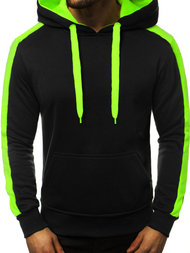 Bluza z kapturem męska czarno-seledynowa OZONEE JS/2012