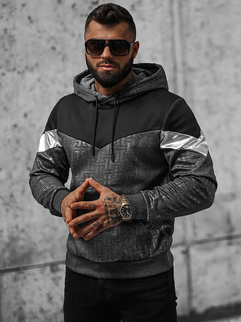 Толстовка чоловіча Графітова OZONEE O/3A77