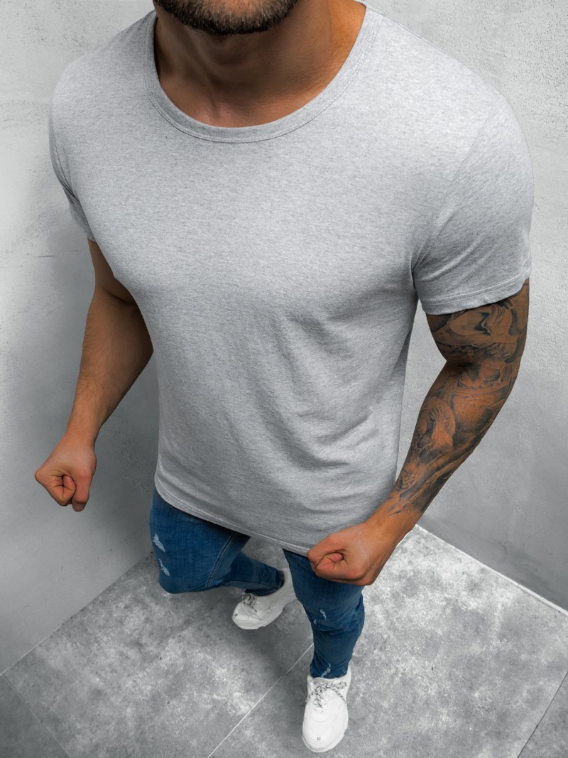 T-Shirt męski szary OZONEE O/1208Z