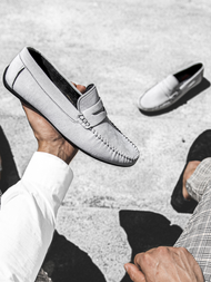 Buty męskie slip on jasno-szare t/125