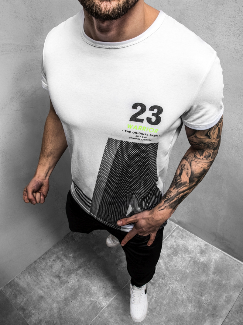 T-Shirt męski biały OZONEE JS/SS10932Z