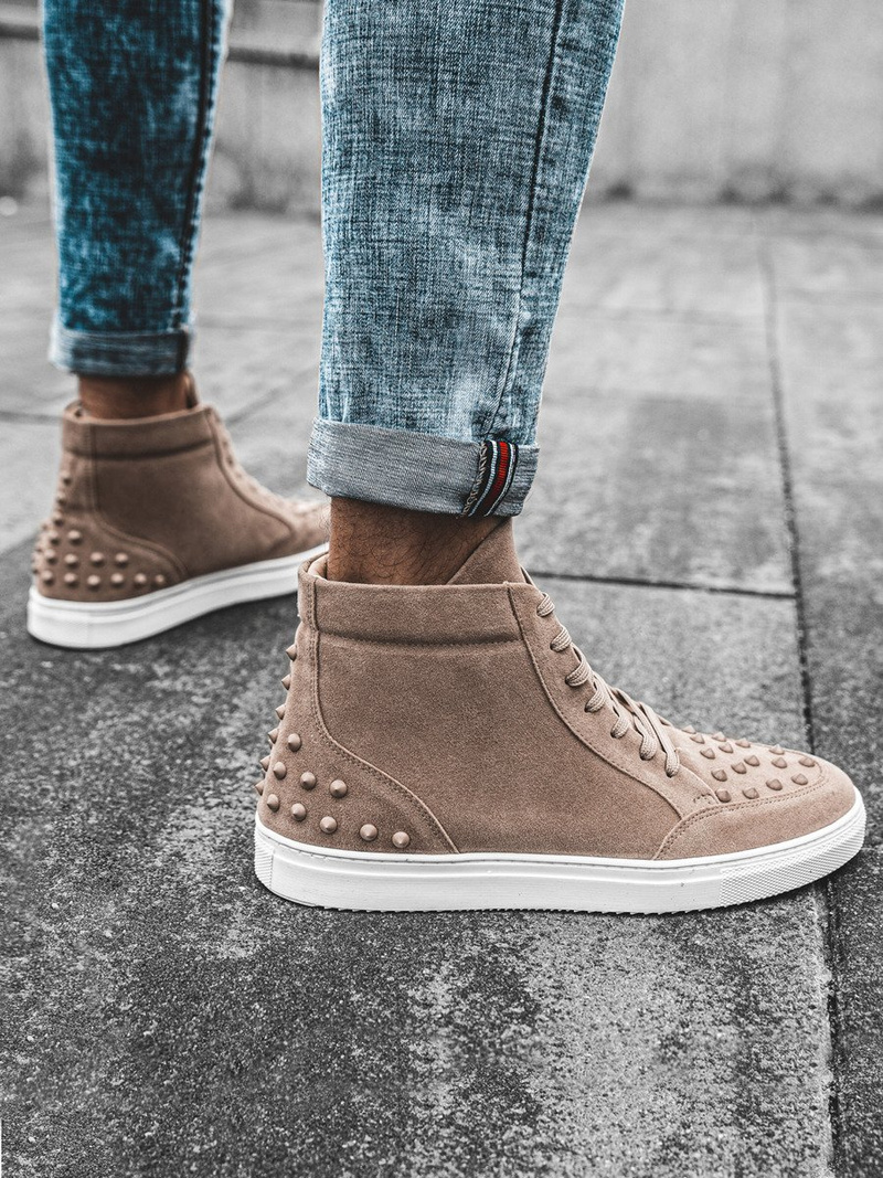 Sneakersy wysokie beżowe OZONEE G/271