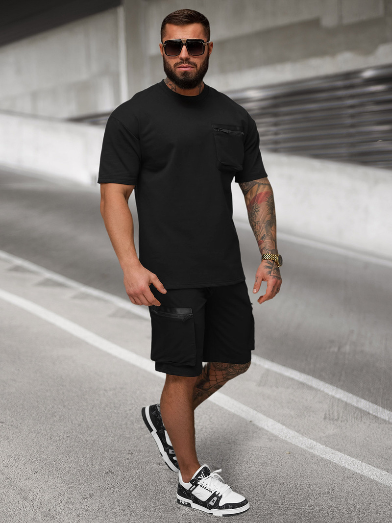 Komplet dresowy męski loose fit czarny OZONEE JS/27C6532/3