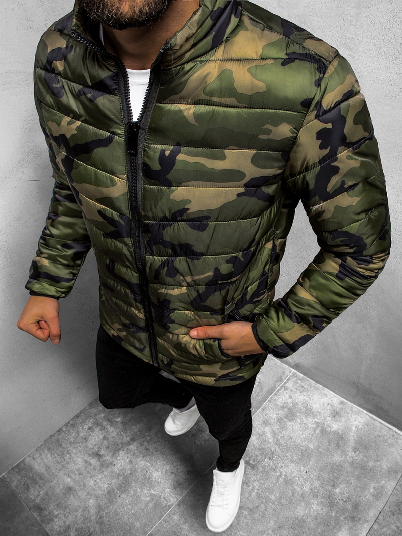 Kurtka męska przejściowa zielona-moro OZONEE JS/SM80Z