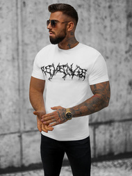 T-shirt męski slim fit biały OZONEE NB/MT3027